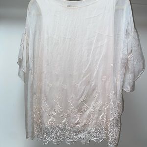 Baby pink, silk, size medium blouse, made in Italy